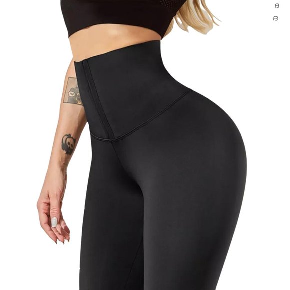 Black Classic Waist Training Leggings - Picture 4 of 8